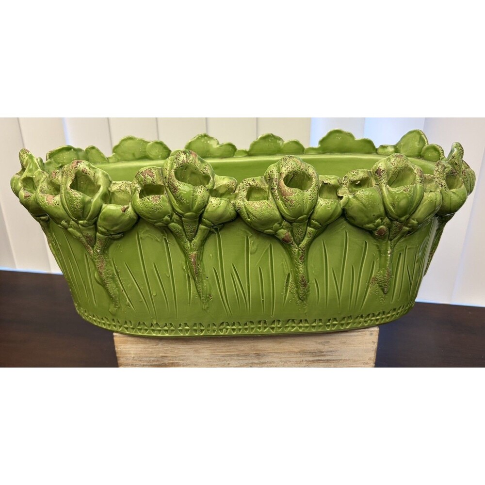 Les Fleur Oval Ceramic Centerpiece Abigail’s Hand Made In Italy Signed